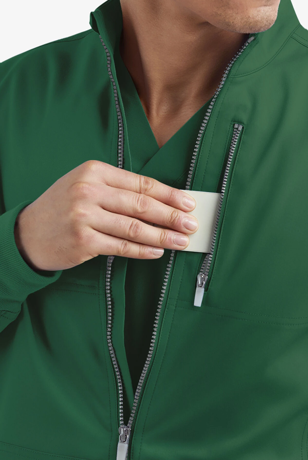 UA Butter-Soft STRETCH Men's 4-Pocket Zip Front Scrub Jacket - Image 3