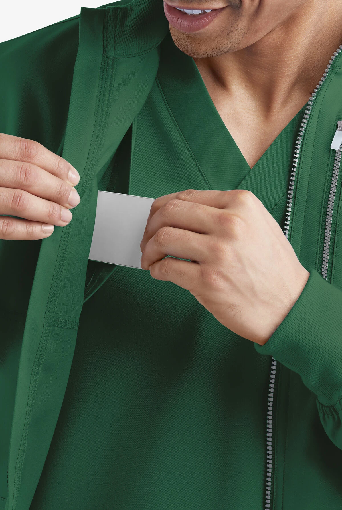 UA Butter-Soft STRETCH Men's 4-Pocket Zip Front Scrub Jacket - Image 4