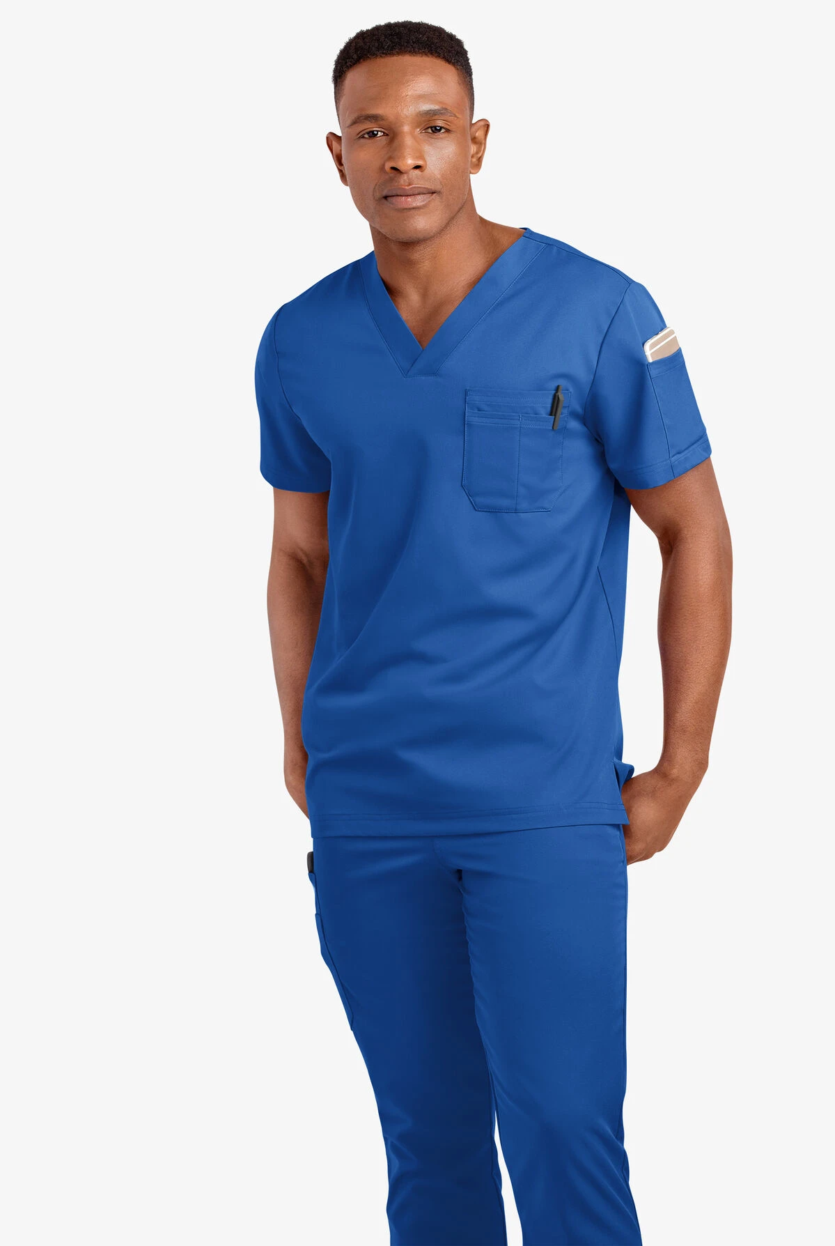 UA Advantage STRETCH Men's 4-Pocket V-Neck Scrub Top - Image 2