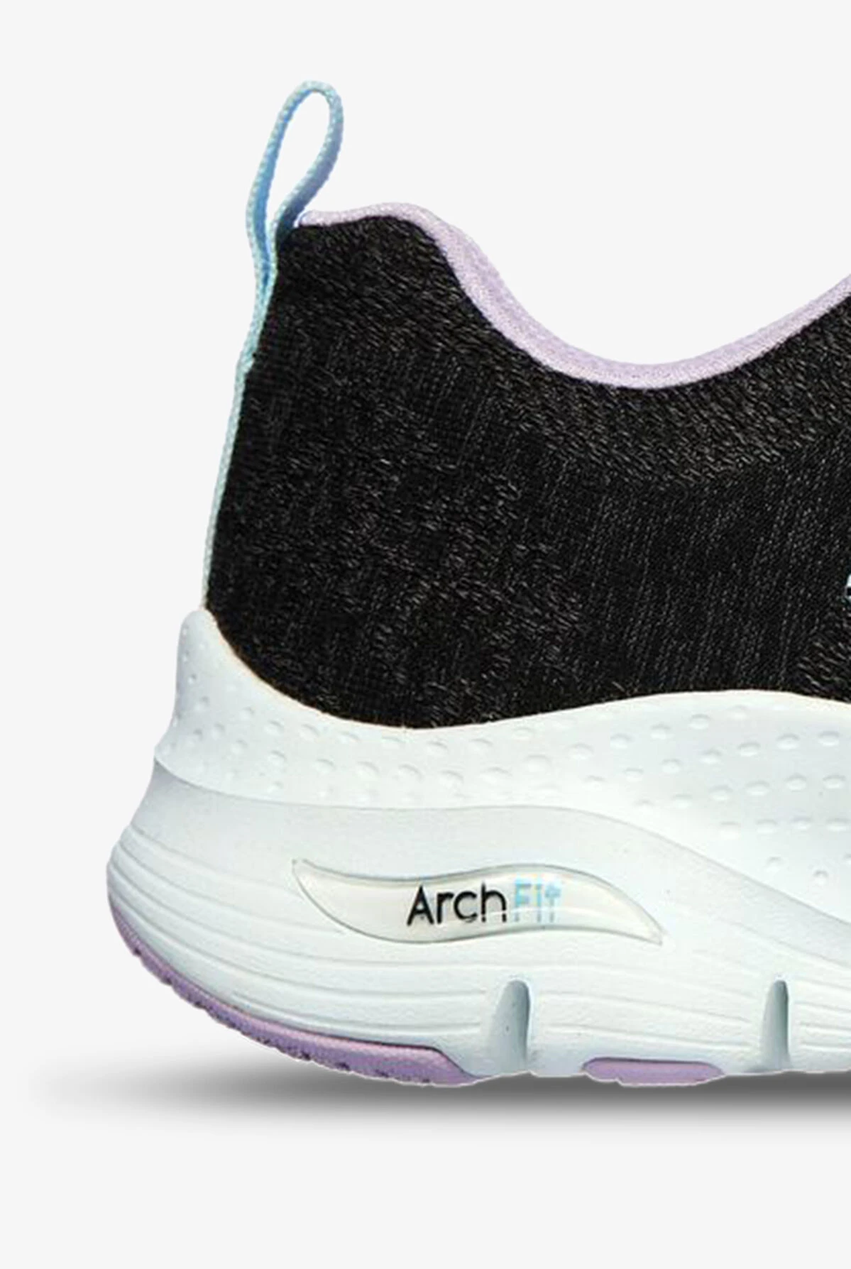 Skechers Sport Women's Arch Fit Comfy Wave Black/Lavender Trim Athletic Lace Up Nursing Shoes - Image 2