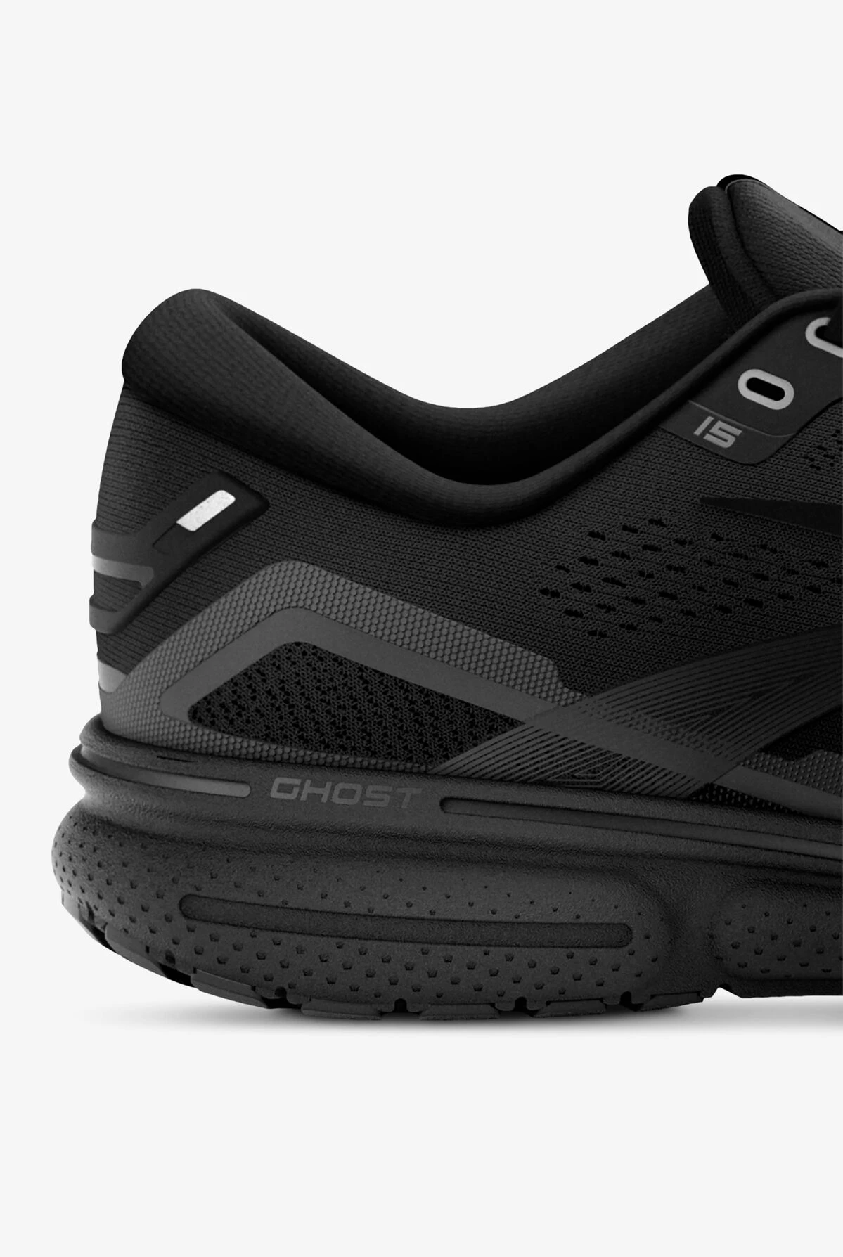 Brooks Men's Ghost 15 Black Athletic Lace Up Nursing Shoes - Image 4