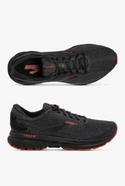 Brooks Men's Trace 2 Ebony/Black/Cherry Athletic Lace Up Nursing Shoes