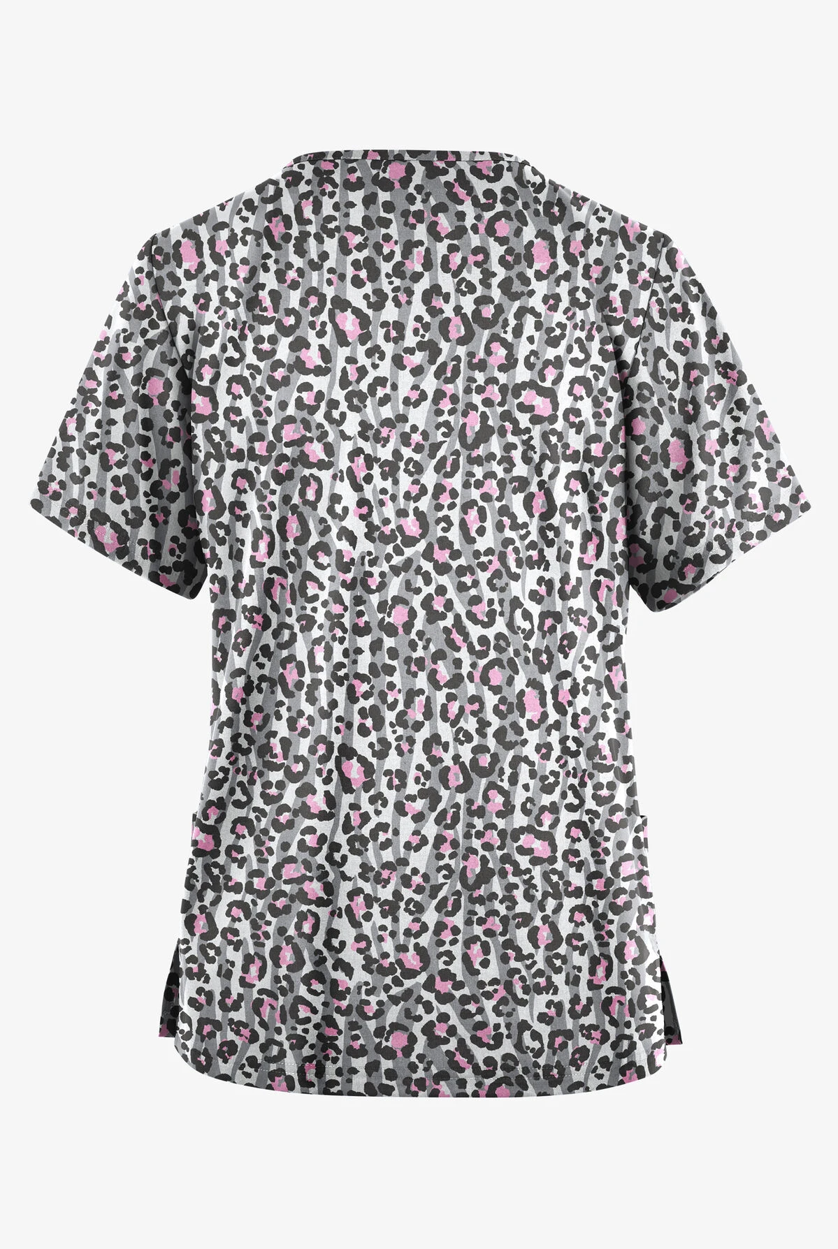 Butter-Soft Originals Jungle Mix Silver Women's 2-Pocket Classic Fit V-Neck Printed Scrub Top - Image 2