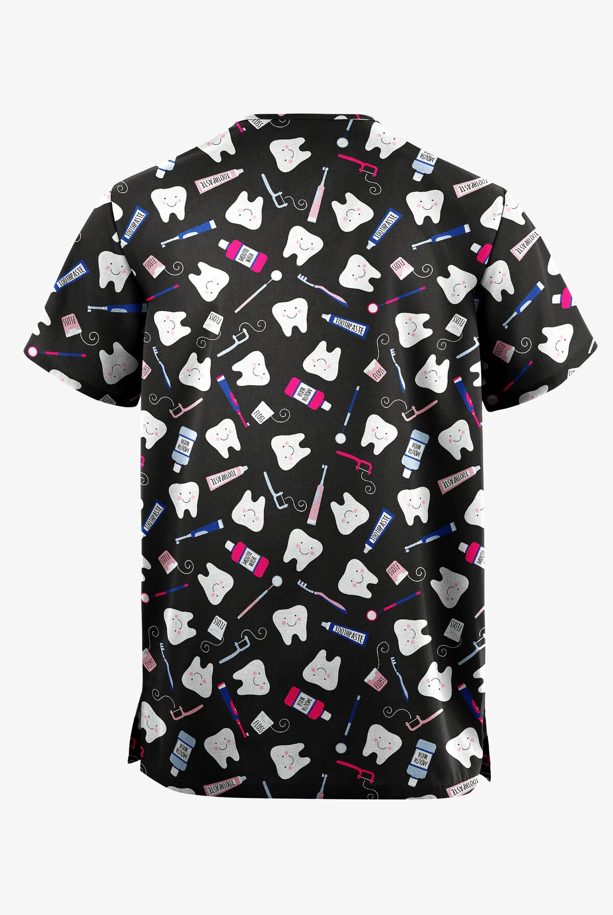 Butter-Soft Originals Happy Smile Unisex 2-Pocket V-Neck Printed Scrub Top - Image 2