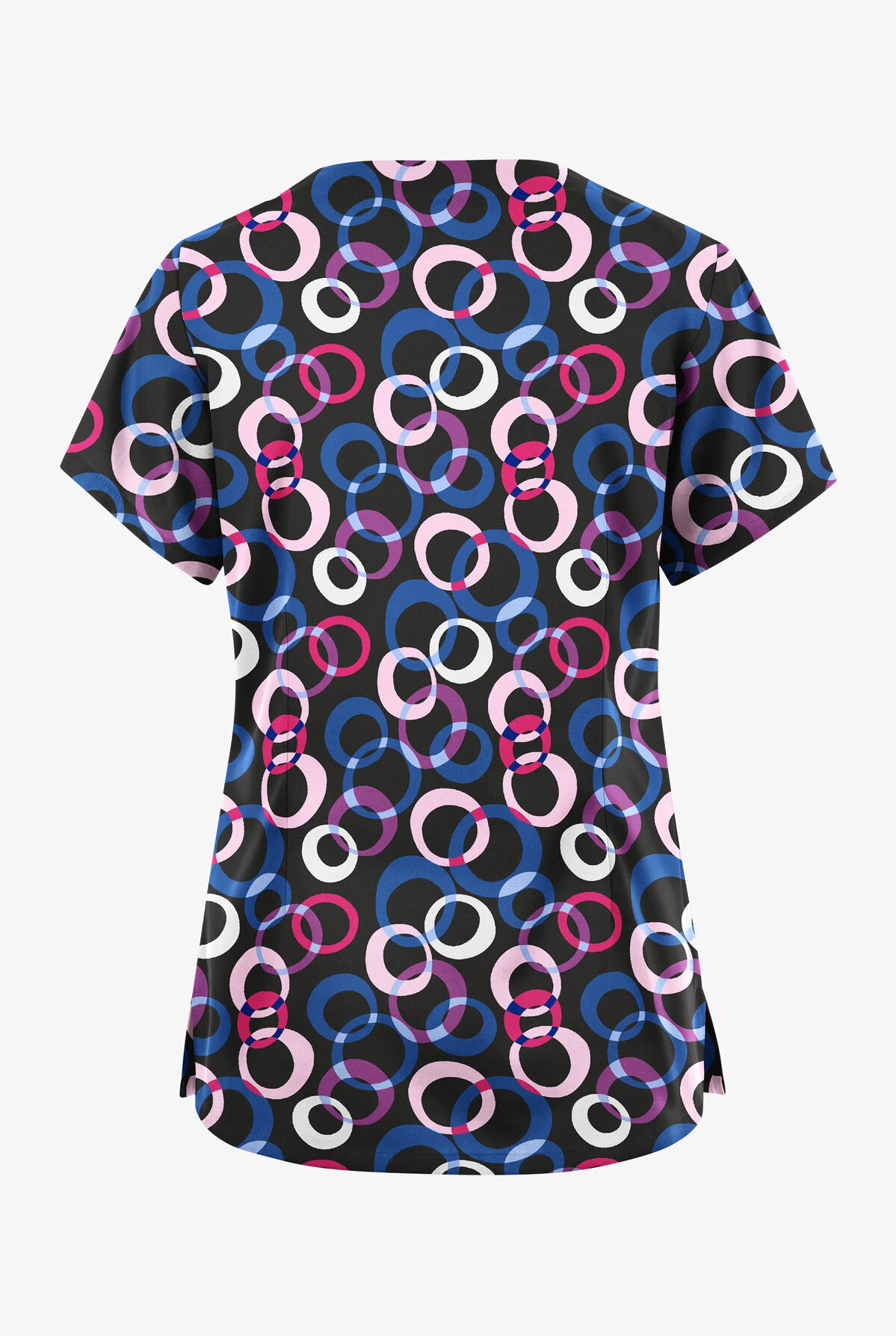 Butter-Soft Originals Groovy Geo Women's 6-Pocket Scallop Neck Printed Scrub Top - Image 2