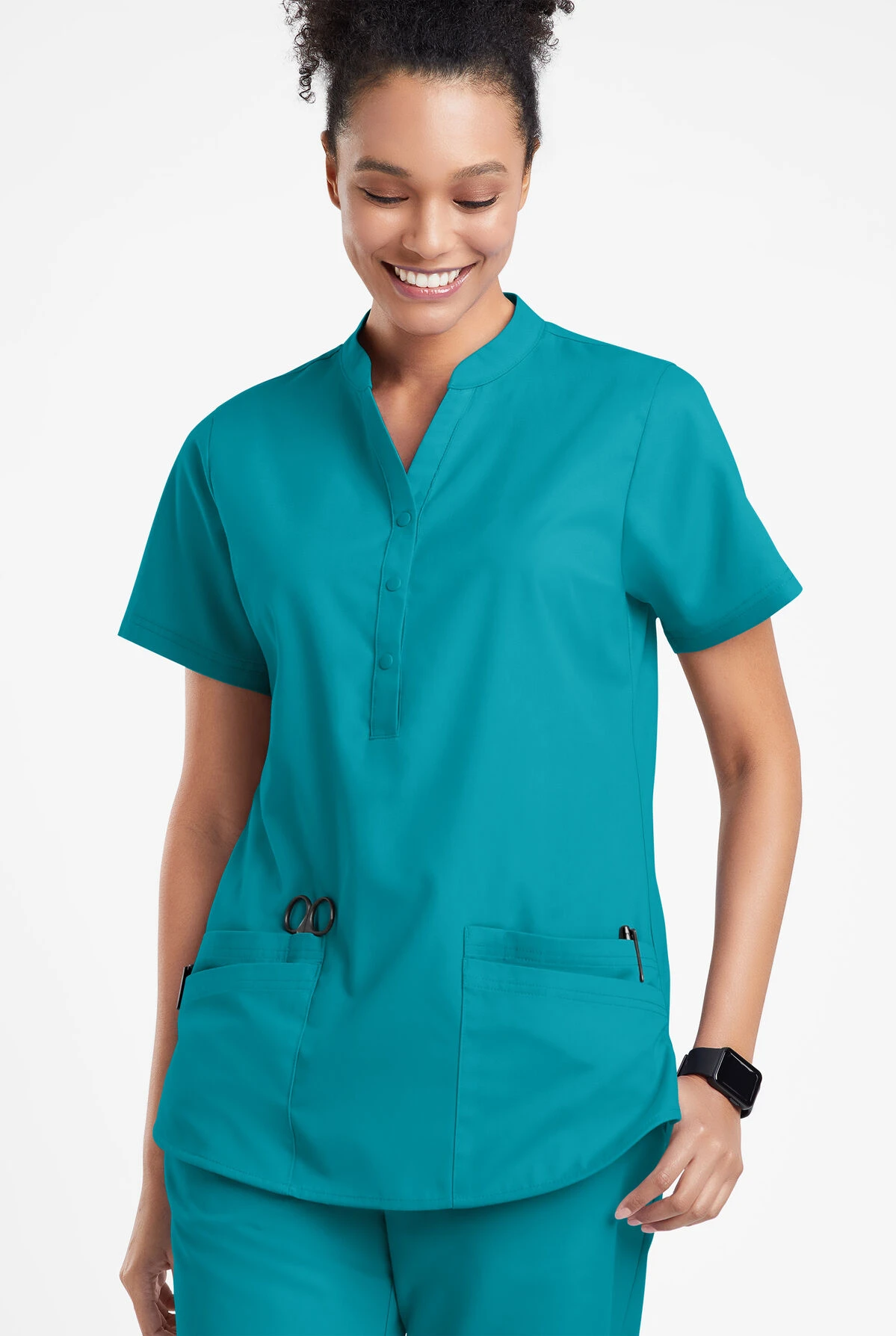 Butter-Soft Originals Women's 6-Pocket Mandarin Collar Scrub Top - Image 2