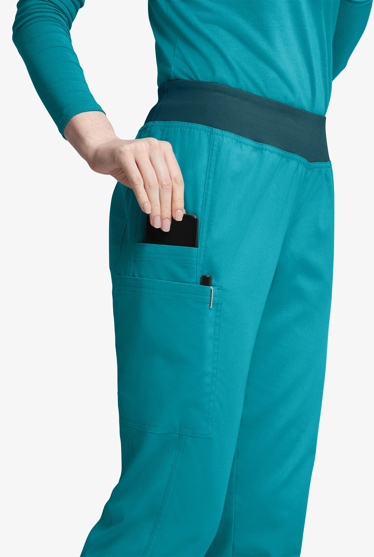 Butter-Soft Originals Women's 5-Pocket Mid Rise Tapered Leg Yoga-inspired Scrub Pants - Image 2