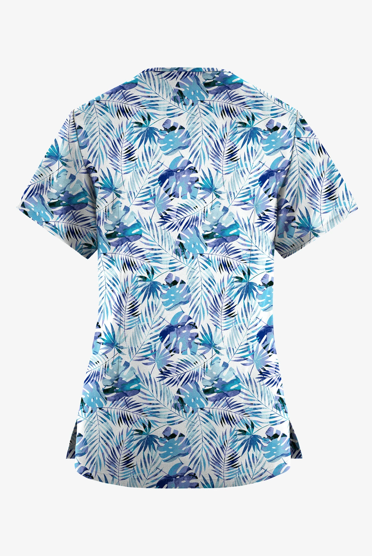 Butter-Soft Originals Tropical Garden Women's 4-Pocket Rounded V-Neck Printed Scrub Top - Image 2