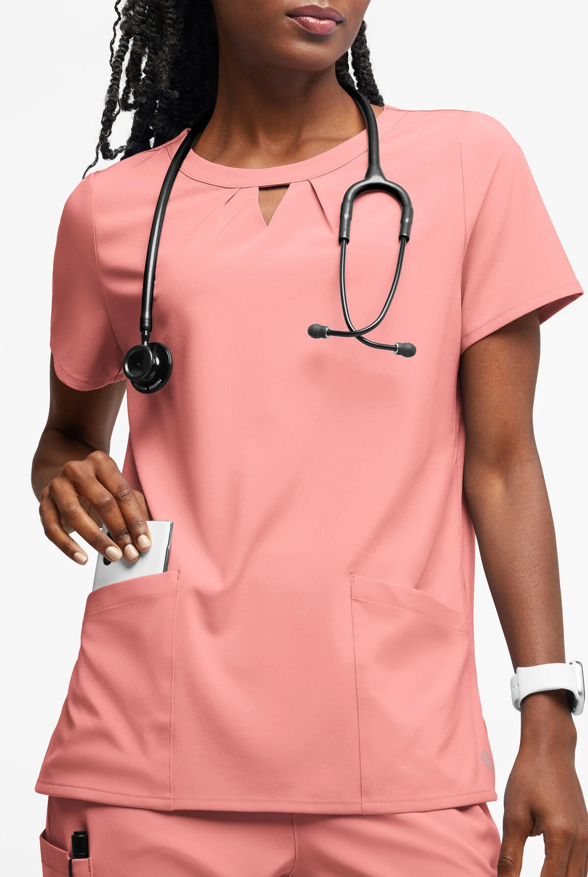 Easy STRETCH By Butter-Soft™ Salma Women’s 3-Pocket Keyhole Neck Scrub Top - Image 3