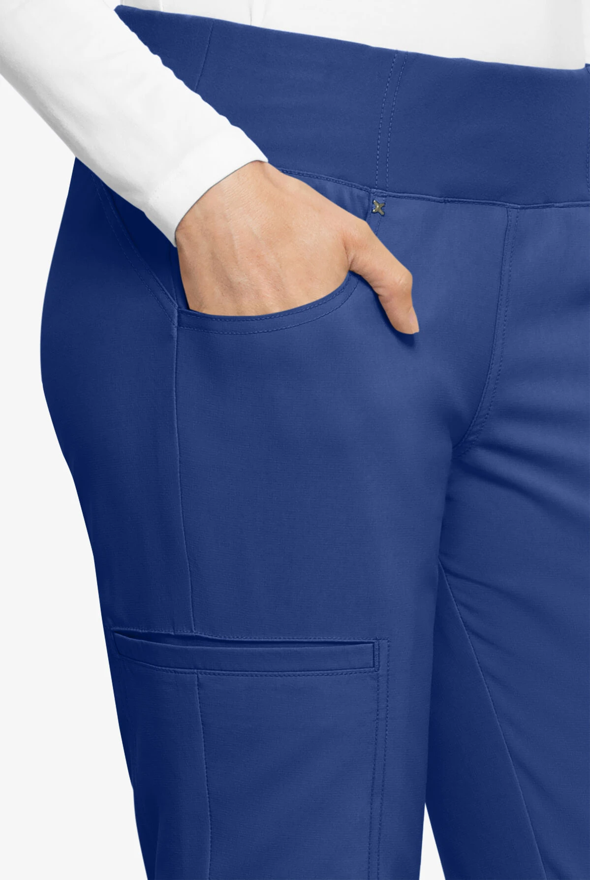 Cherokee Iflex Women's 6-Pocket STRETCH Knit Waistband Cargo Scrub Pants - Tall - Image 3