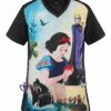 Cherokee Tooniforms Disney Enchanted Women's 1-Pocket V-Neck Print Scrub Top