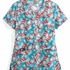 Cherokee Tooniforms Dr. Seuss Some Things Women's 2-Pocket V-Neck Print Scrub Top