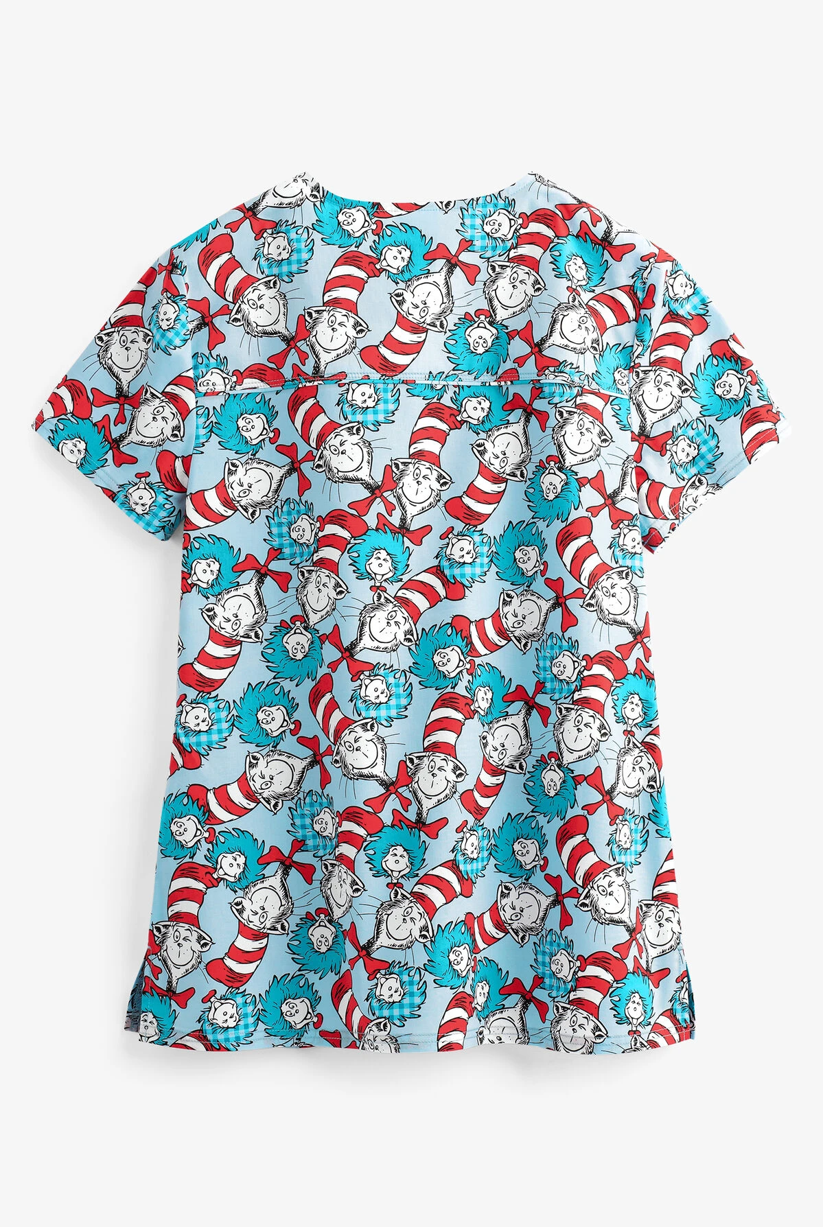 Cherokee Tooniforms Dr. Seuss Some Things Women's 2-Pocket V-Neck Print Scrub Top - Image 2