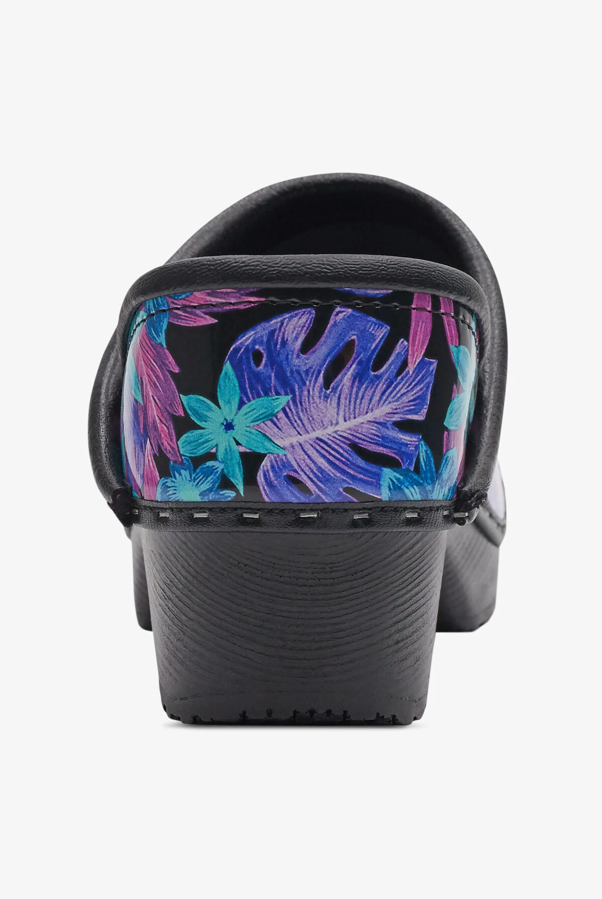 C&C Sweden Women's Floral Luau Black Patent Leather Nursing Clogs - Image 5