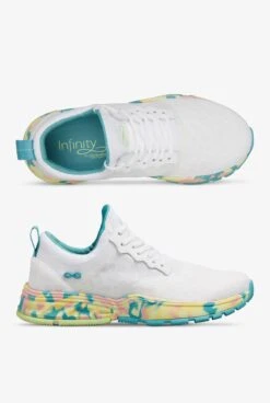 Infinity By Cherokee Women’s Fly White Colorful/Camo Athletic Lace Up Nursing Shoes