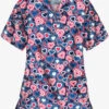 UA Lota' Love Royal Women's 3-Pocket V-Neck Print Scrub Top