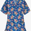 Butter-Soft Cookie Angel Royal Women's 2-Pocket Relaxed Fit V-Neck Print Scrub Top