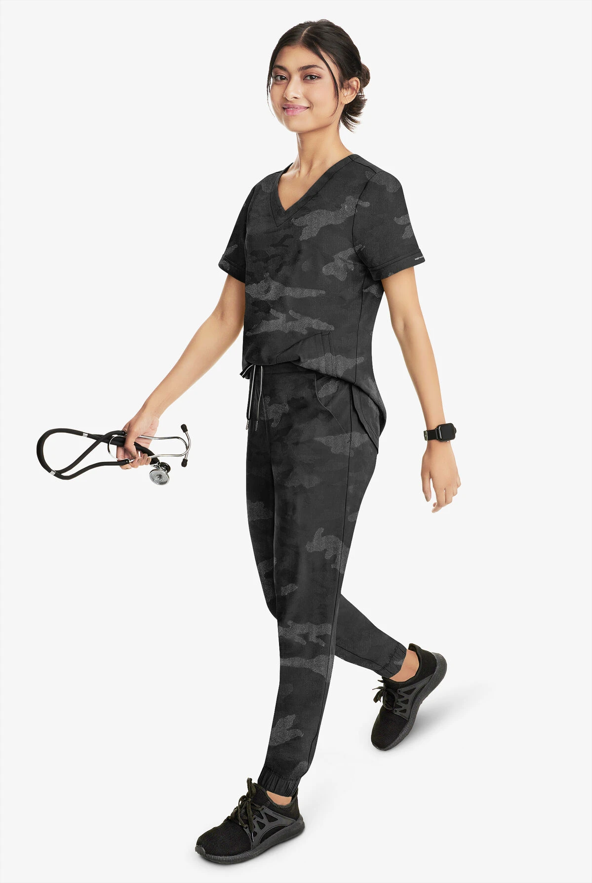 Healing Hands Purple Label Tate Camo Women's 5-Pocket STRETCH Jogger Scrub Pants - Petite - Image 2