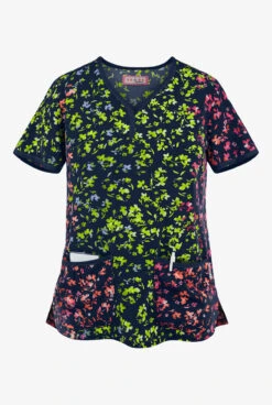 Koi Lite⢠Rainbow Ditsy Eve Women's 2-Pocket Y-Neck Print Scrub Top