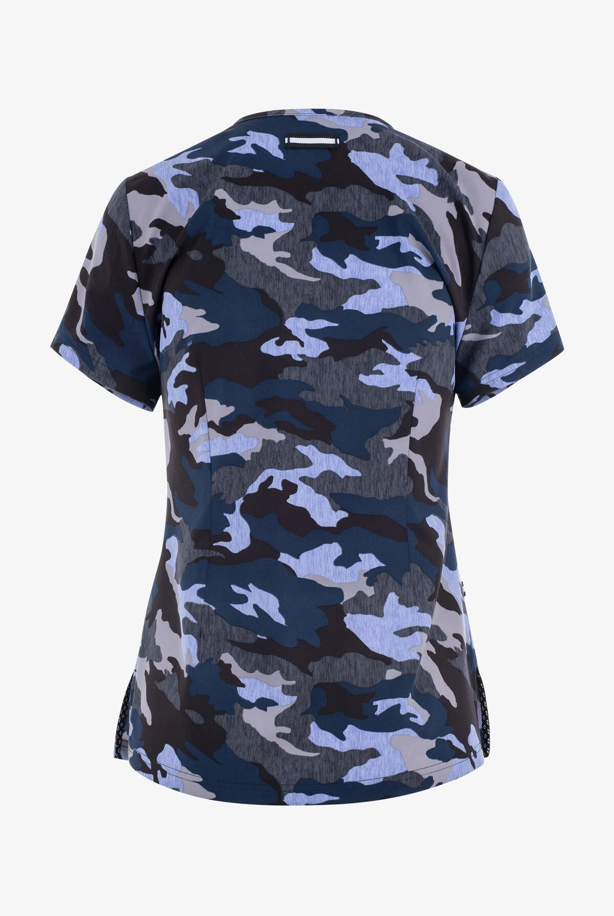 Koi Next Gen Heathered Camo Women's 2-Pocket STRETCH V-Neck Print Scrub Top - Image 2