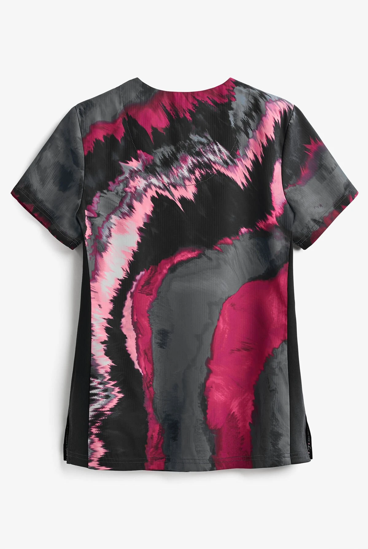 Koi Lite™ Reform Pink Marble Women's 2-Pocket V-Neck Print Scrub Top - Image 2