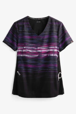 Koi Lite™ Tie Dye Ombre Women's 2-Pocket V-Neck Print Scrub Top