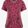 Koi Basics Harvest Tapestry Floral Women's 2-Pocket STRETCH V-Neck Print Scrub Top