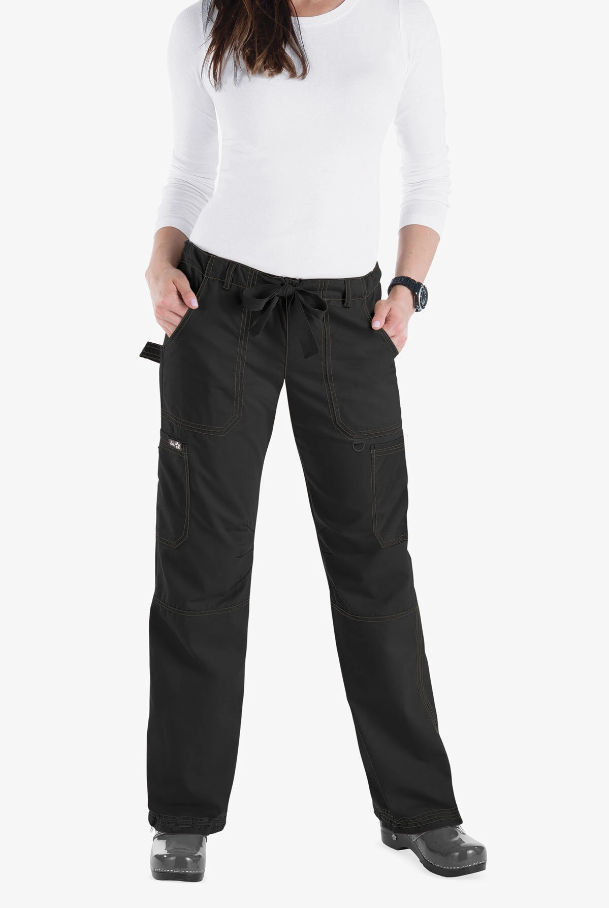 Koi Classics Lindsey Women's 7-Pocket STRETCH Low-Rise Cargo Scrub Pants - Extra Petite