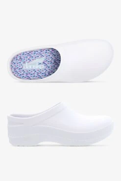 Dansko Women's Kaci SR White Backless Clogs