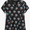 Maevn Superhero Women's 3-Pocket V-Neck Print Scrub Top
