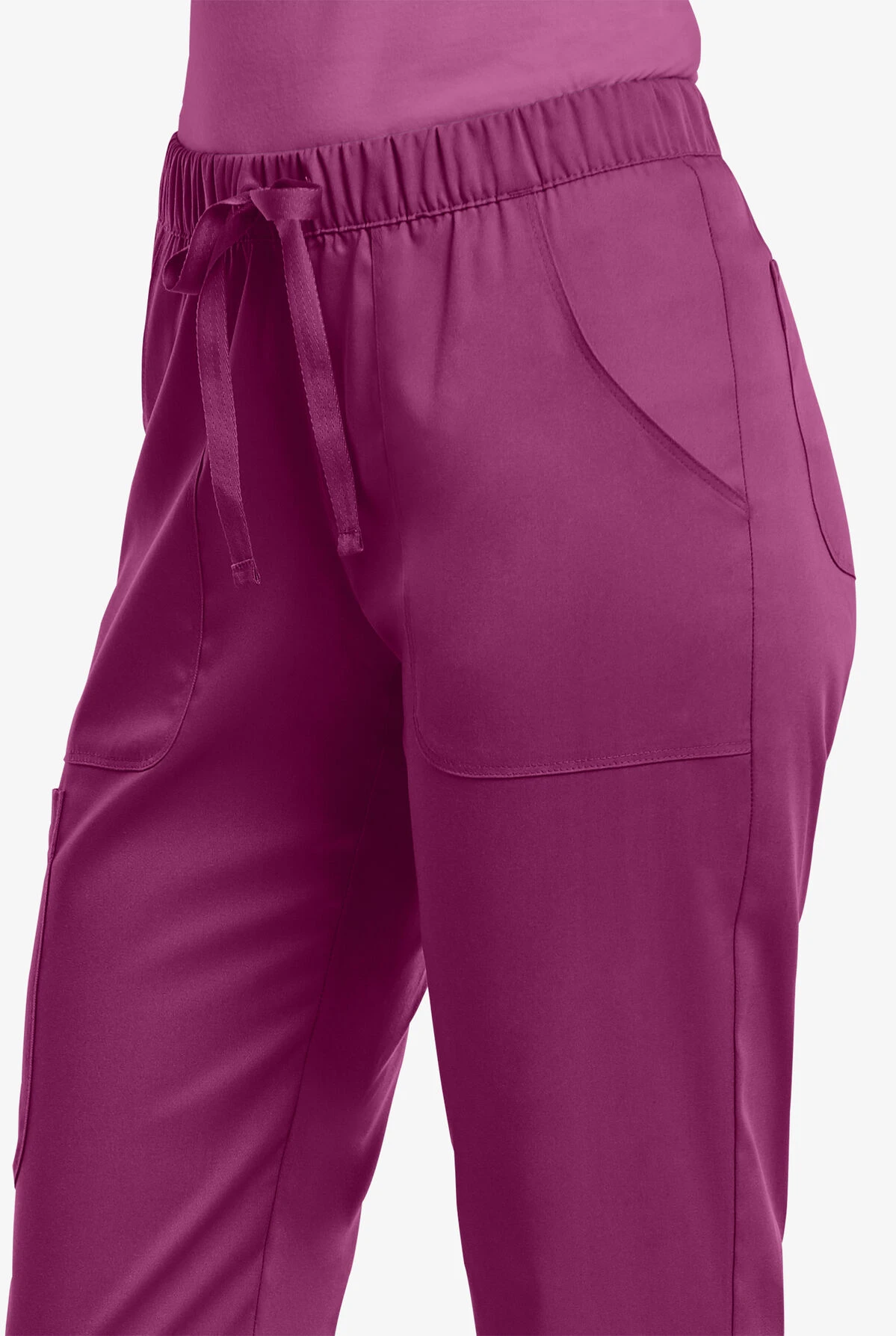 Maevn Matrix Women's 5-Pocket STRETCH Elastic Waist Drawstring Cargo Scrub Pants - Petite - Image 2