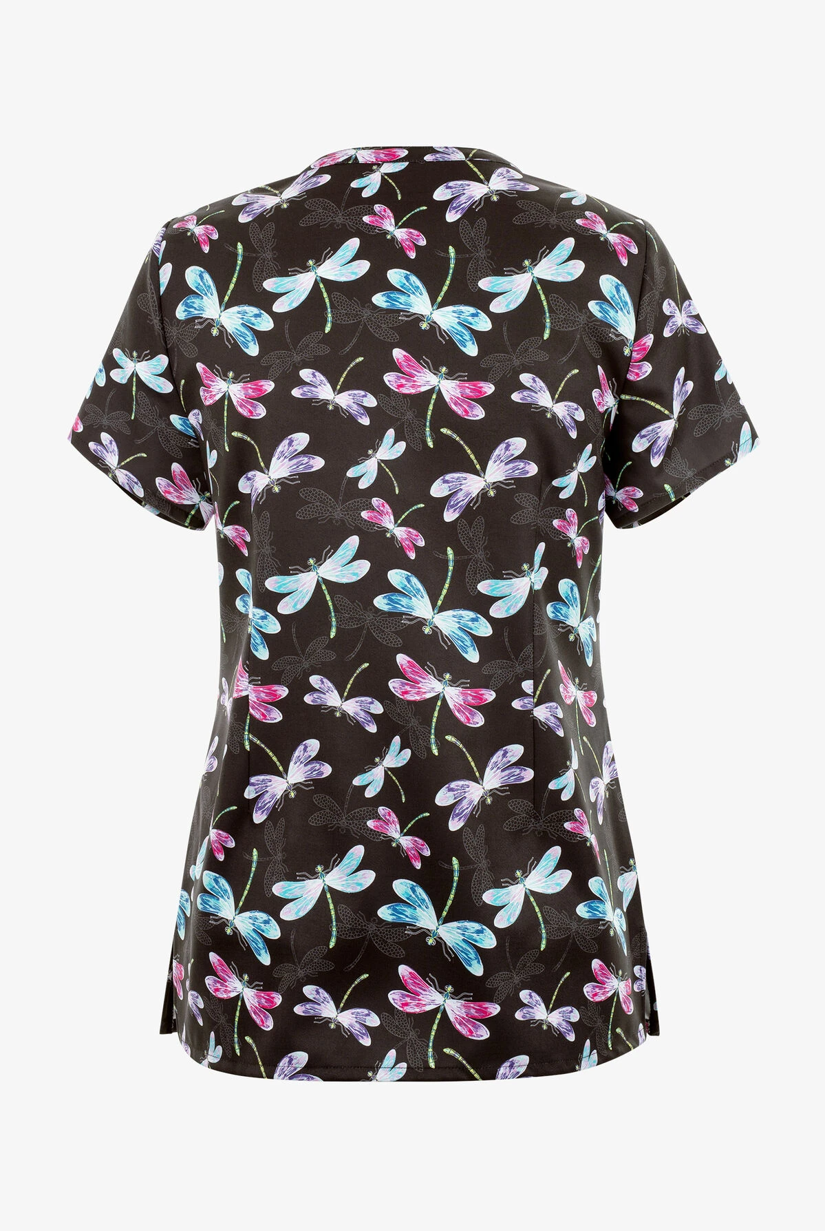 UA Exclusive Maevn Dragonflies Flying Light Women's 3-Pocket V-Neck Print Scrub Top - Image 2