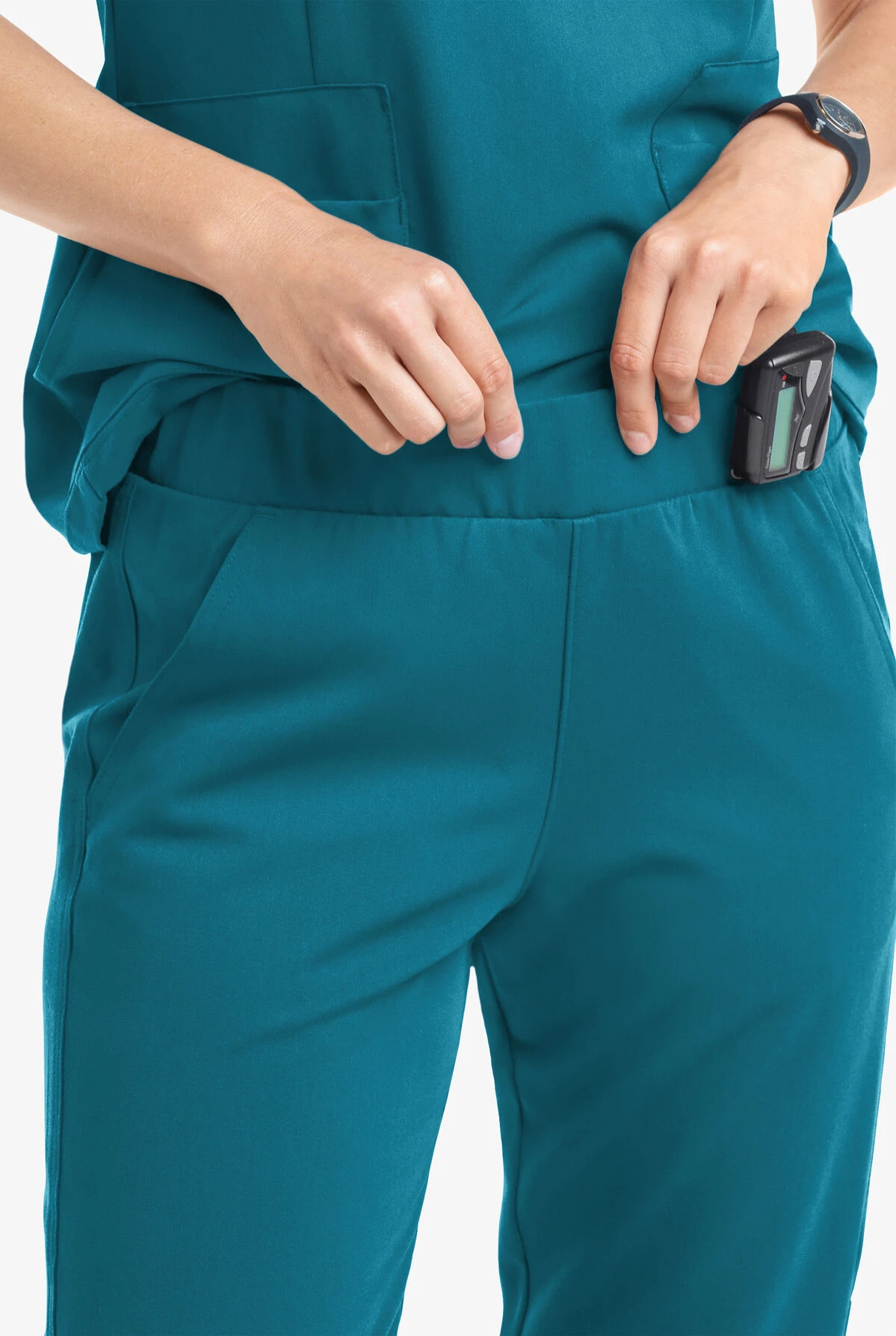 MOVEMENT By Butter-Soft Vega Women's 5-Pocket Flat Front Jogger STRETCH Scrub Pants - Petite - Image 2