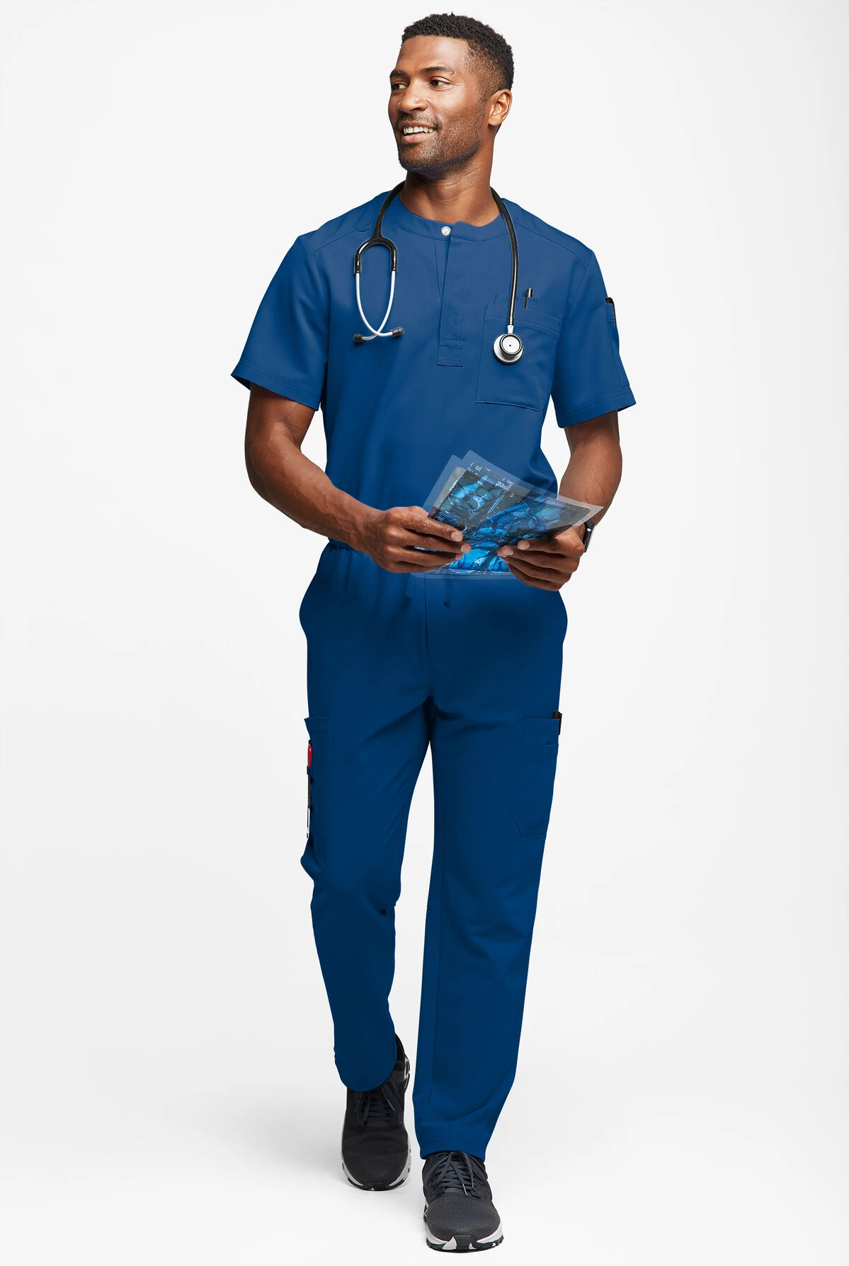 MOVEMENT By Butter-Soft Eclipse Men's 4-Pocket Short Sleeve Henley Scrub Top - Image 4