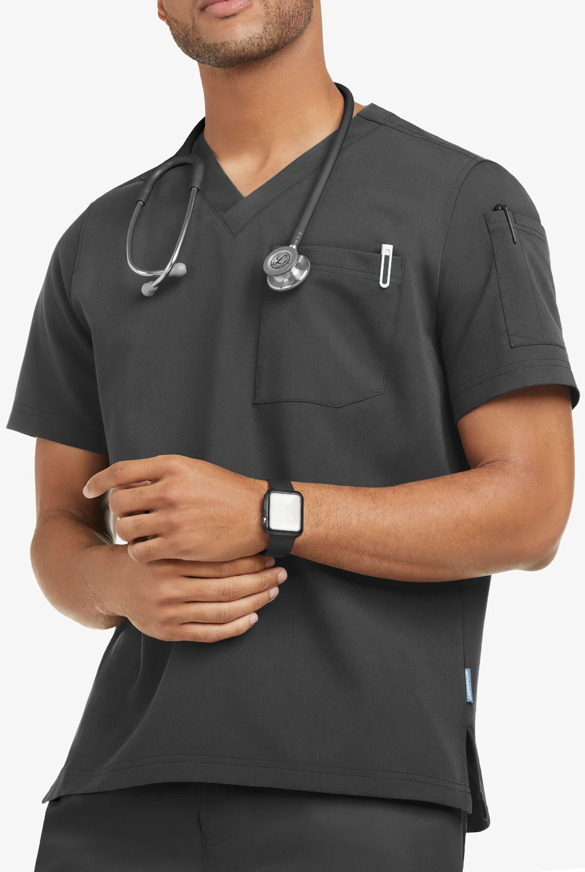 MOVEMENT By Butter-Soft Altair Men's 2-Pocket V-Neck STRETCH Scrub Top - Image 2