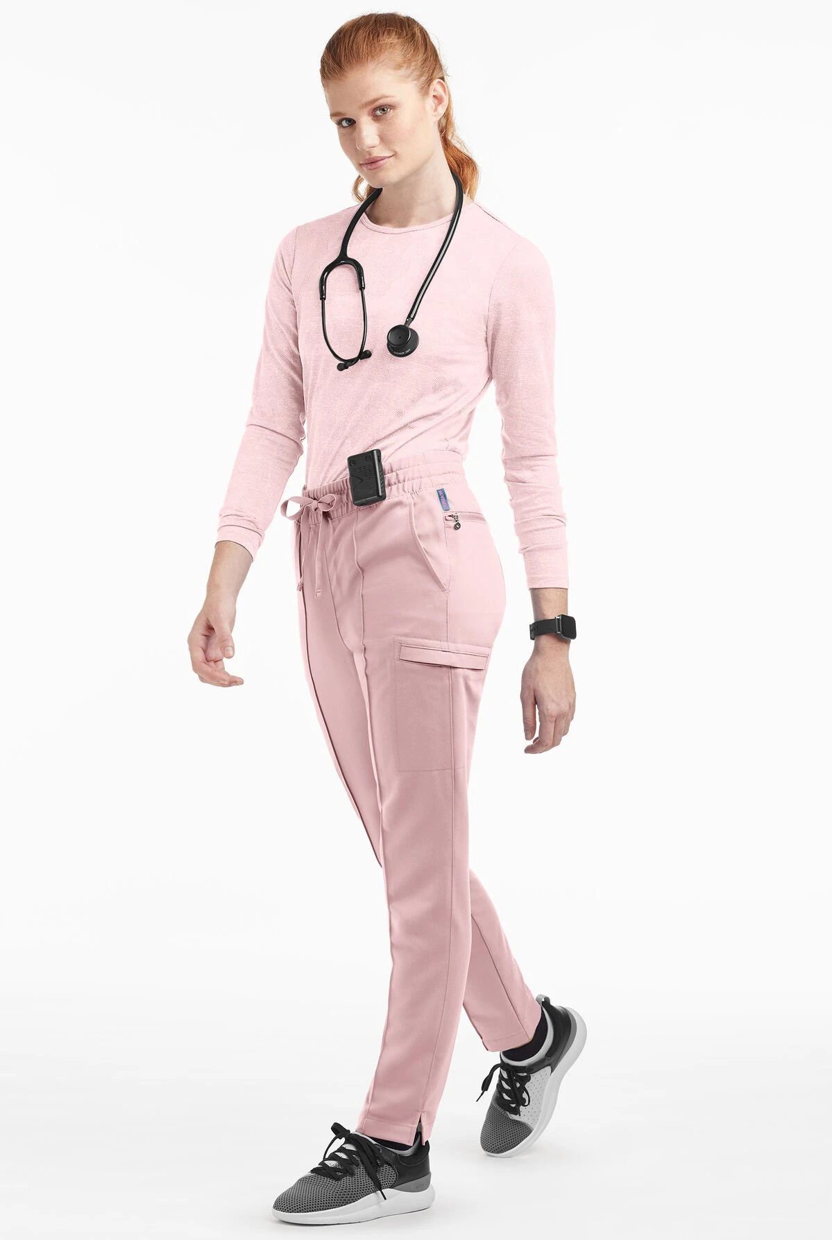 Movement By Butter-Soft Capricorn Women’s 7-Pocket Skinny Pintuck Scrub Pants - Petite - Image 4