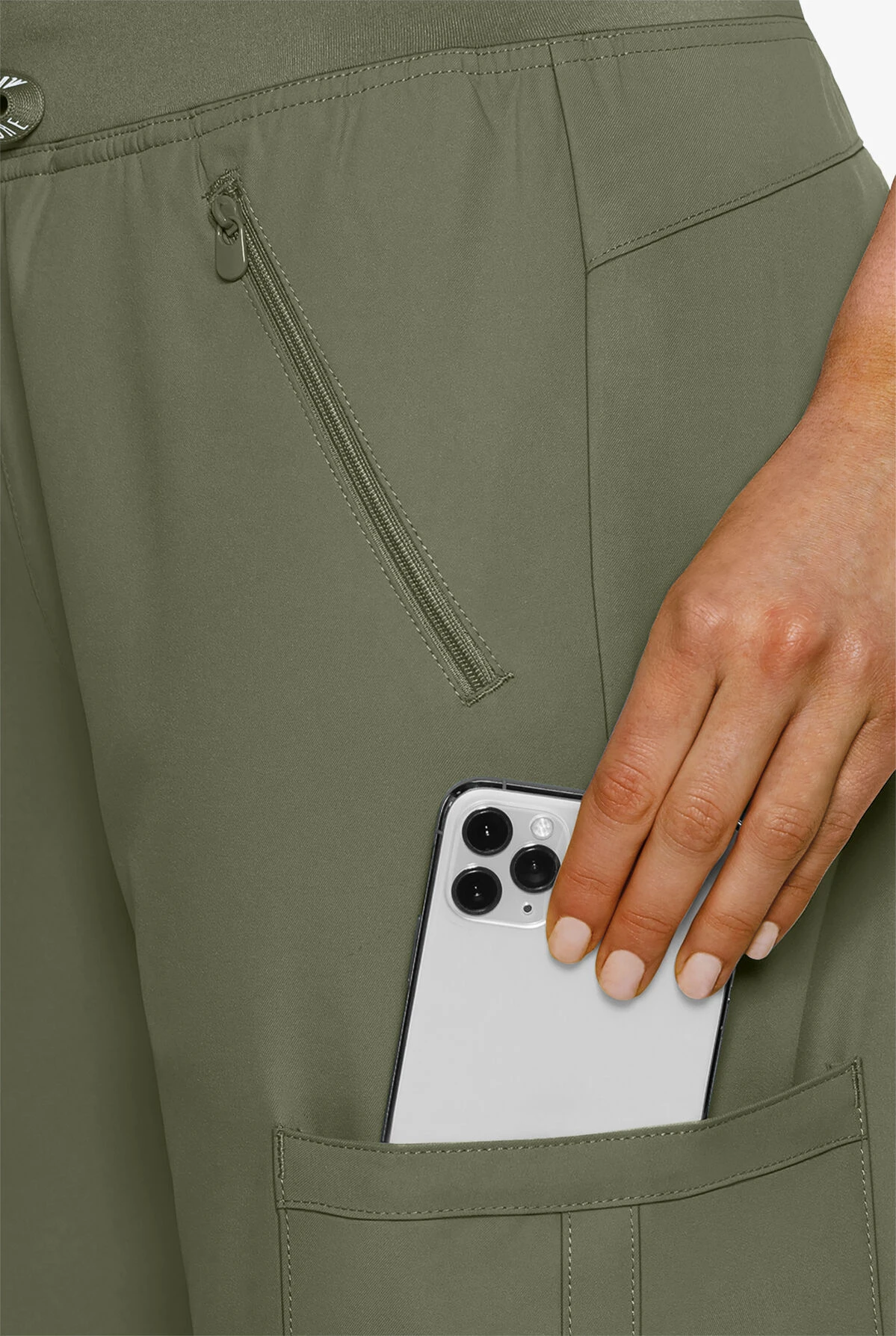 Med Couture Insight Women's 4-Pocket Zipper Cargo Pocket Scrub Pants - Image 3