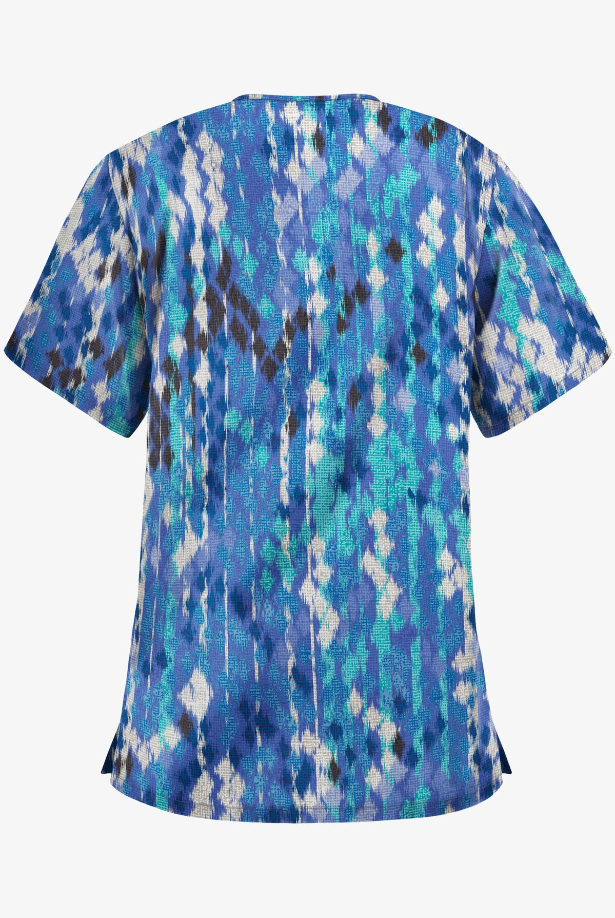 UA Best Buy Antik Ikat Royal Women's 3-Pocket V-Neck Print Scrub Top - Image 2