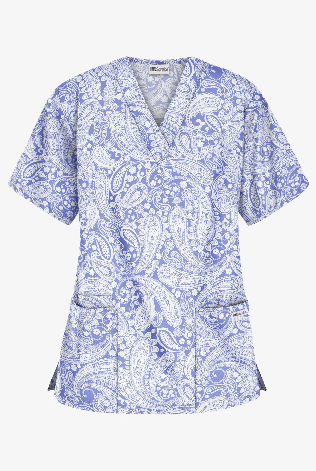 UA Best Buy Enchanting Paisley Ceil Women's 3-Pocket V-Neck Print Scrub Top