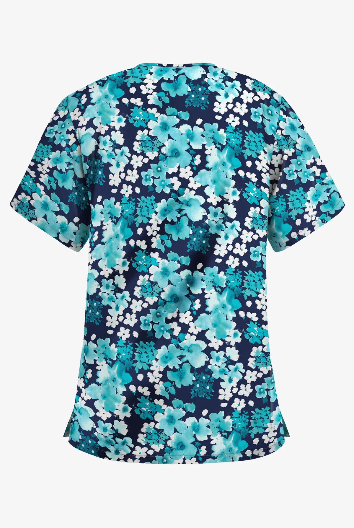 UA Best Buy River Floral Navy Women's 3-Pocket V-Neck Print Scrub Top - Image 2