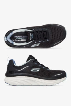 Skechers Sport Women's D'Lux Walker Infinite Motion Black Athletic Lace Up Nursing Shoes