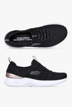 Skechers Sport Women's Skech-Air Dynamight Perfect Steps Black Athletic Lace Up Nursing Shoes
