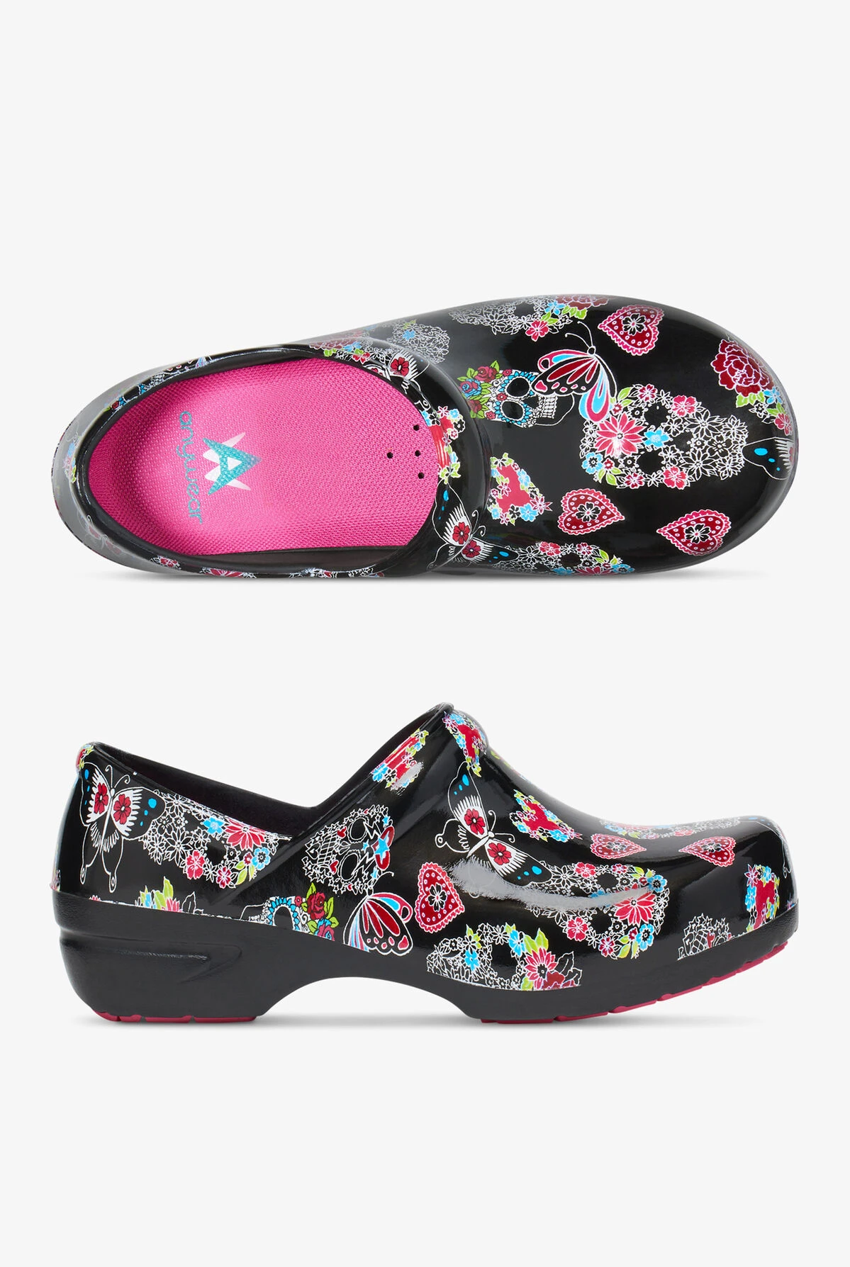 Anywear Women's SR Angel Sugar Skull Flutter Clogs