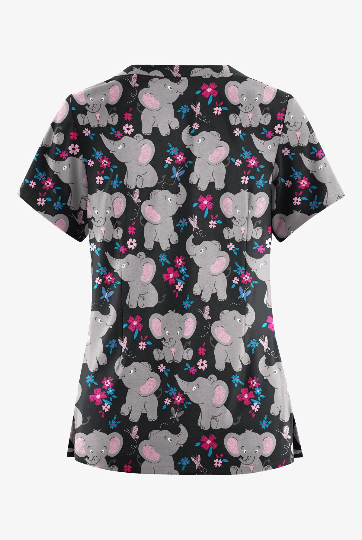 Butter-Soft Originals Playground Day Women's 6-Pocket Scallop Neck Printed Scrub Top - Image 2