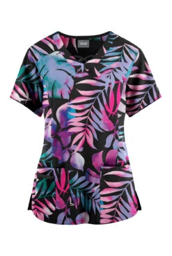 Butter-Soft Originals Aloha Breeze Women's 3-Pocket Criss Cross Printed Scrub Top 