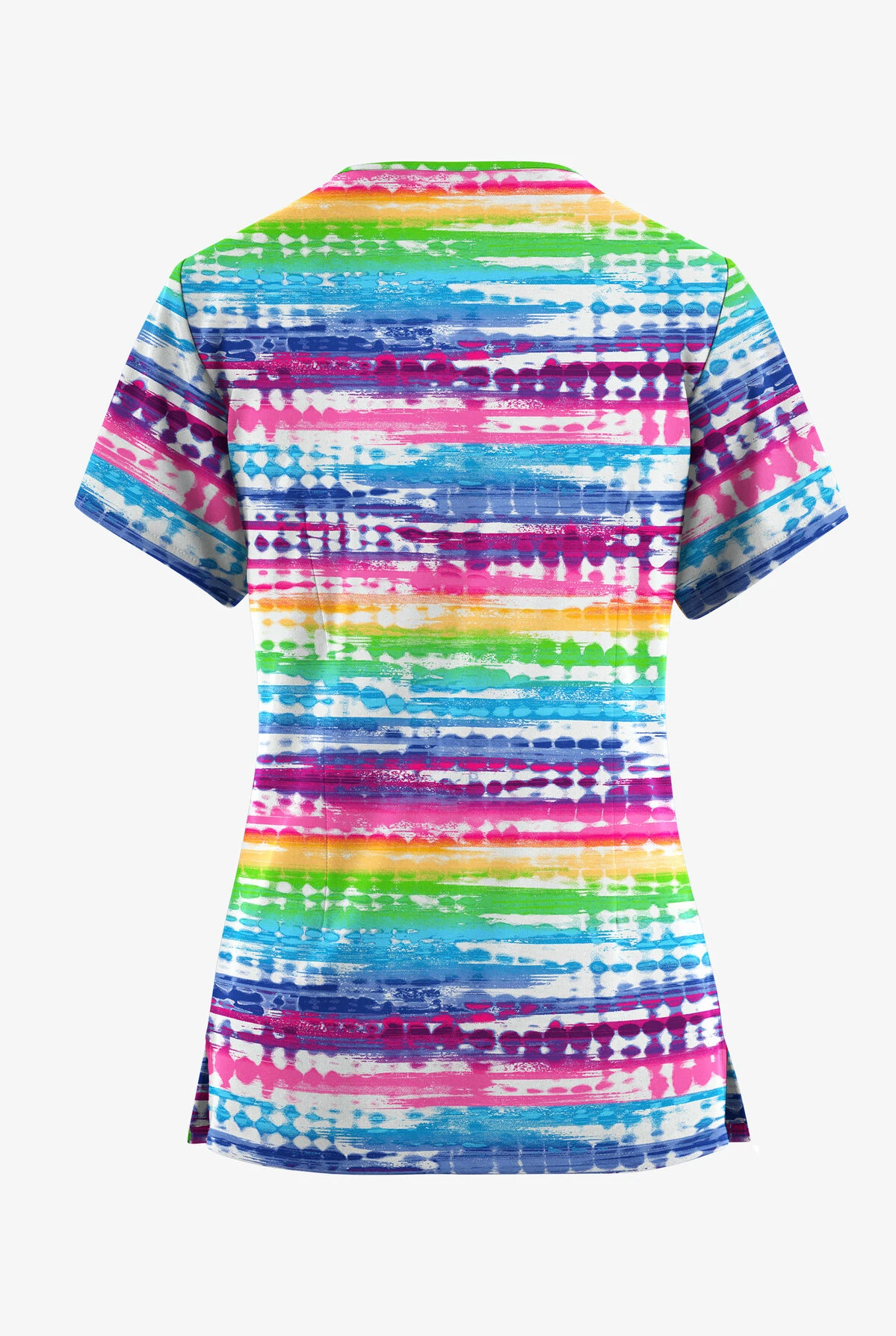 Butter-Soft Originals Rio Stripe Women's 7-Pocket Curved V-Neck Printed Scrub Top - Image 2