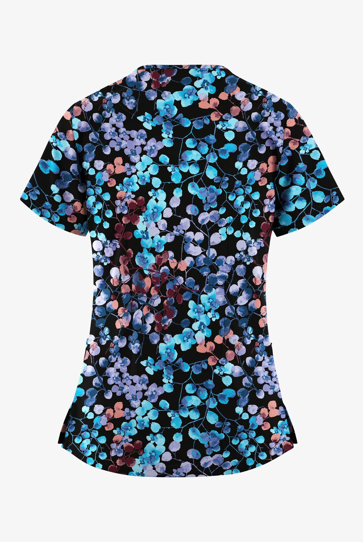 Easy STRETCH By Butter-Soft™ Floral Blossoms Women's 2-Pocket Mitered V-Neck Printed Scrub Top - Image 2