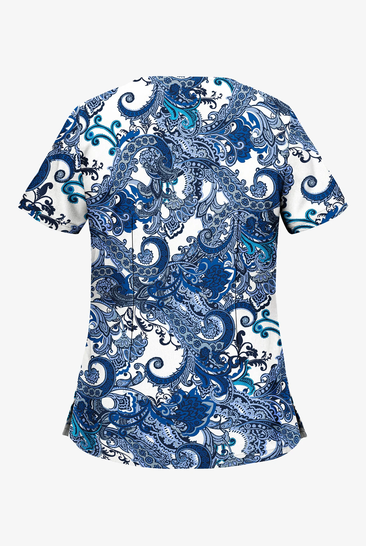 UA Butter-Soft STRETCH French Twist Women's 2-Pocket V-Neck Print Scrub Top - Image 2