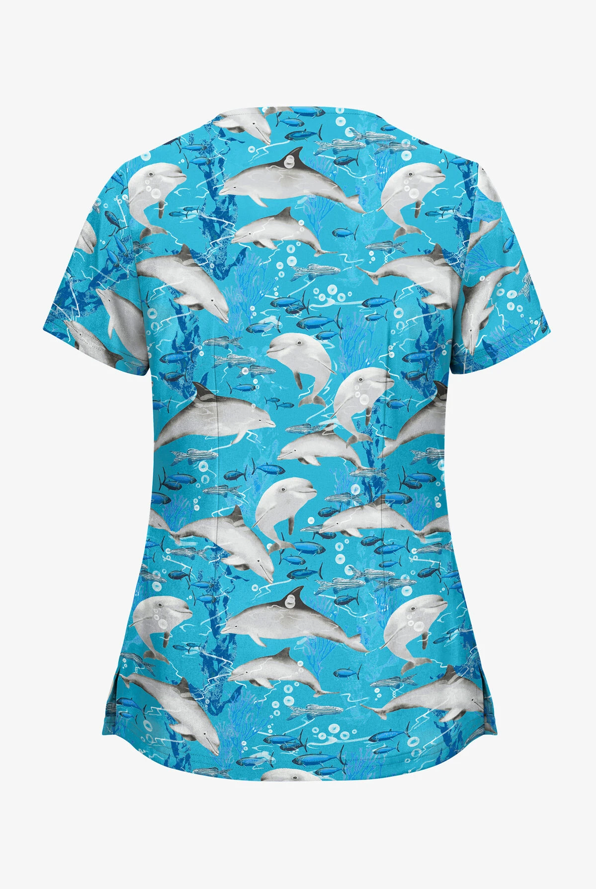 UA Butter-Soft Bahama Bay Turquoise Women's 2-Pocket V-Neck Scrub Top - Image 2