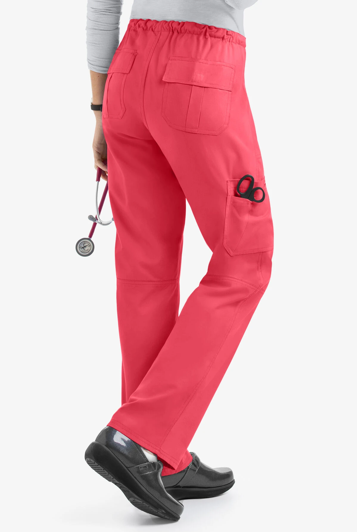 Butter-Soft Core By UA™ Women's 6-Pocket Cargo Drawstring Scrub Pants - Petite - Image 3